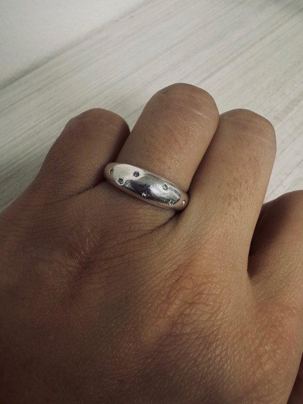 Producto - Anillo Destello mini cubic Acero Blanco