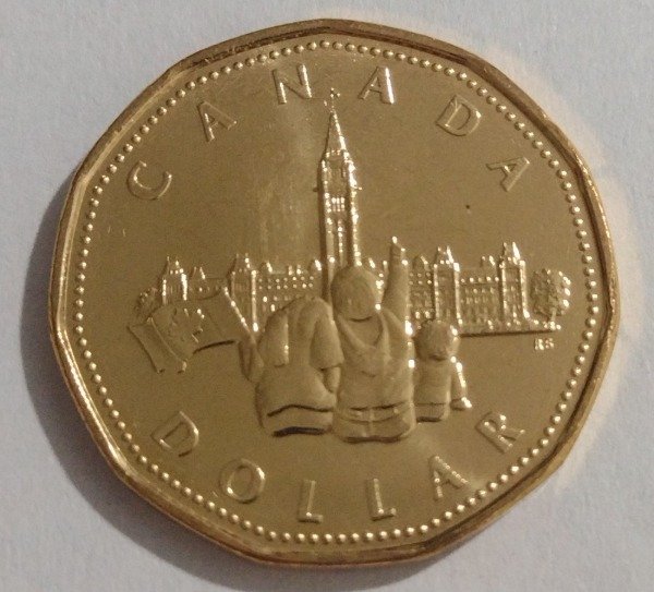 Producto - Canadá 1 dólar 1992. Parlamento. 125 años de Canadá km# 218