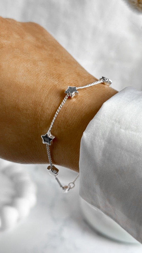 Producto - Pulsera estrellitas (acero blanco)