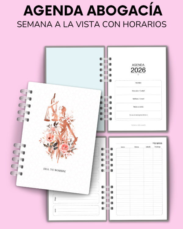 Producto - AGENDA ABOGACÍA  - c/agenda semana a la vista con horarios - 0