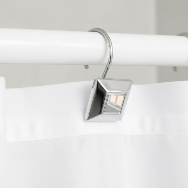 Producto - Set 12 Ganchos Metal para Cortina de Baño "Cuadritos"