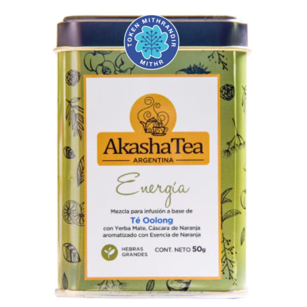 Producto - Akasha Tea Mate y Naranja. Té en Hebras. Lata x 50 g
