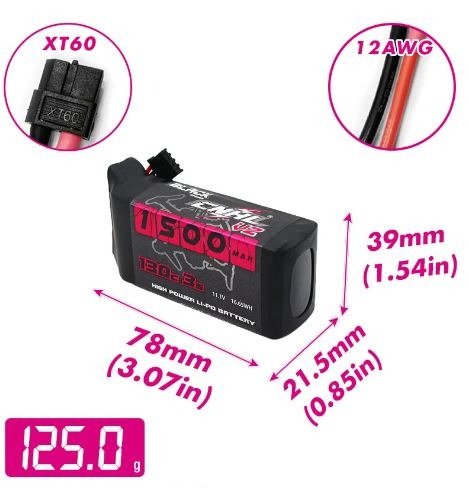 Producto - CNHL Black Series V2 1500mAh 11.1V 3S 120C Lipo XT60