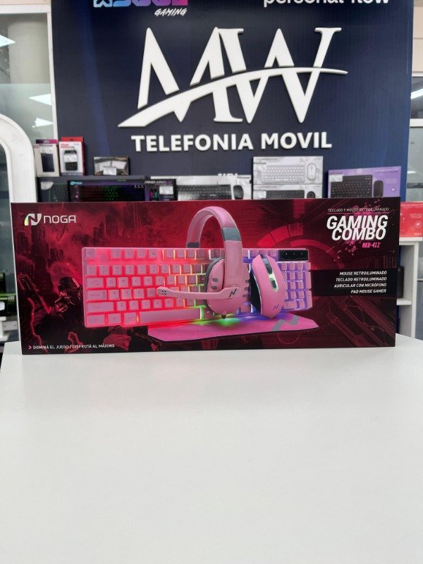 Producto - Kit Gamer 4 en 1 Rosa Noga NKB-411