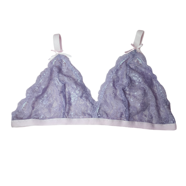 Producto - Bralette triangulito de encaje lila y rosa LC