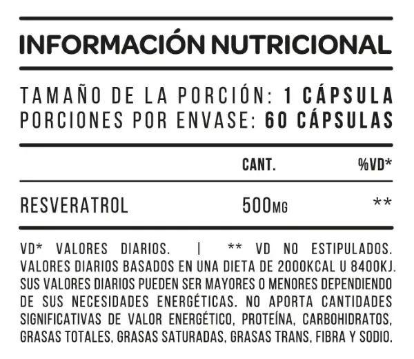 Producto - Resveratrol 500 x60 Caps. Sin sabor - 1