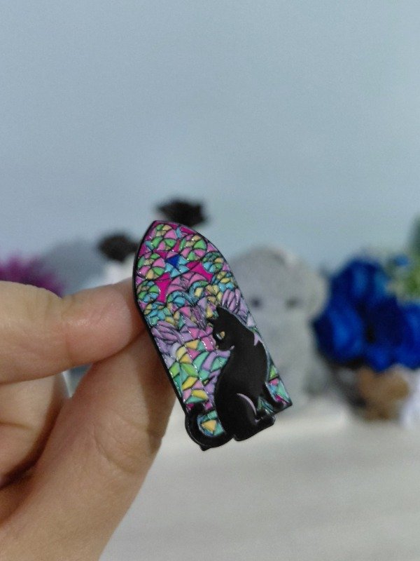 Producto - Pin metalizado - Michi en vitraux #1982