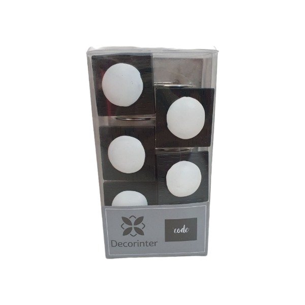 Producto - Ganchos de cortina Decorinter cuadrado negro con círculos blancos