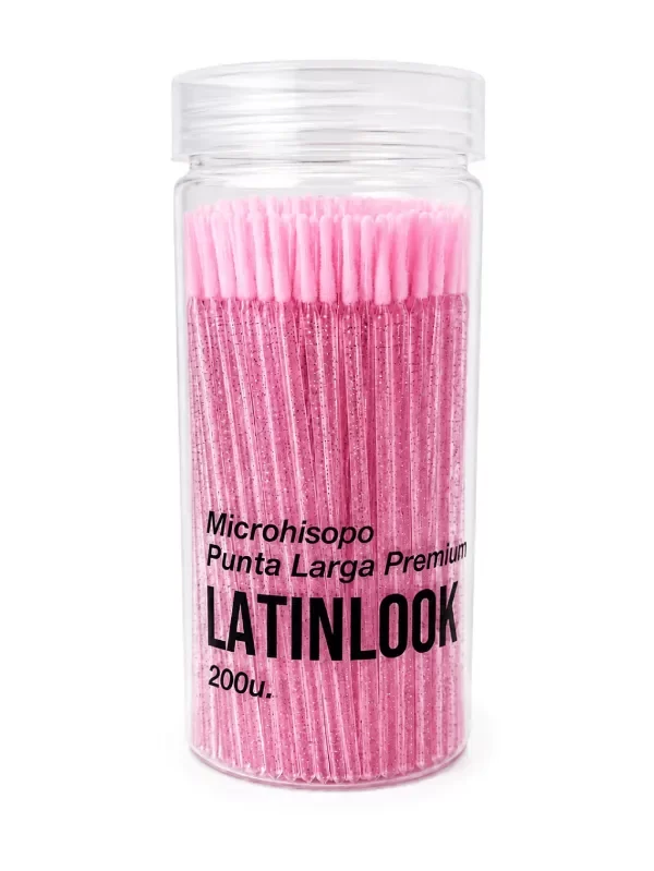 Producto - Latinlook Microhisopo Premium Punta Larga Glitter Tubo x 200