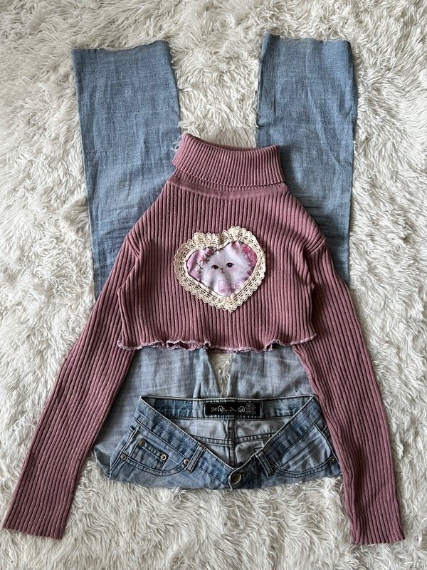 Polera cropped rosa talla S