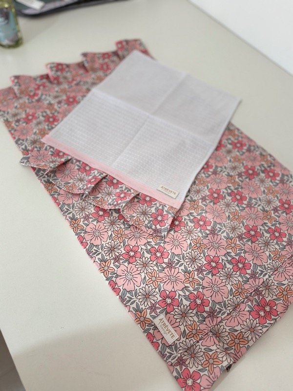 Producto - Mantel Matero + Repasador - flores rosas