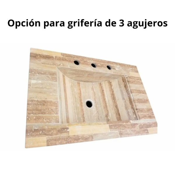 Producto - VANITORY BARILOCHE 70CM CON BACHA TRAVERTINO - 7