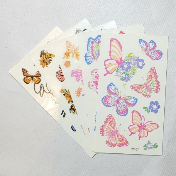 Producto - Tatuaje temporal infantil MARIPOSAS x10 planchas