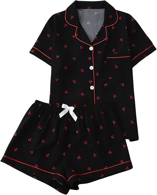 Producto - Conjunto de pijama de 2 piezas Cherry Black - 1