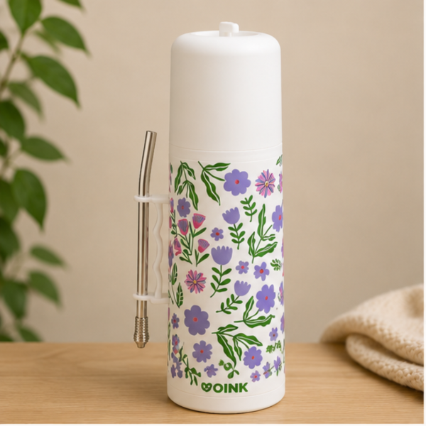 Producto - Mate Autocebante Florece a tu Ritmo 500cc con Bombilla
