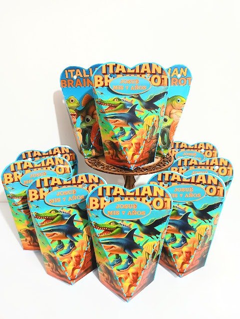 Producto - bolsa brainrot hexagonal corazon x unid tralalero