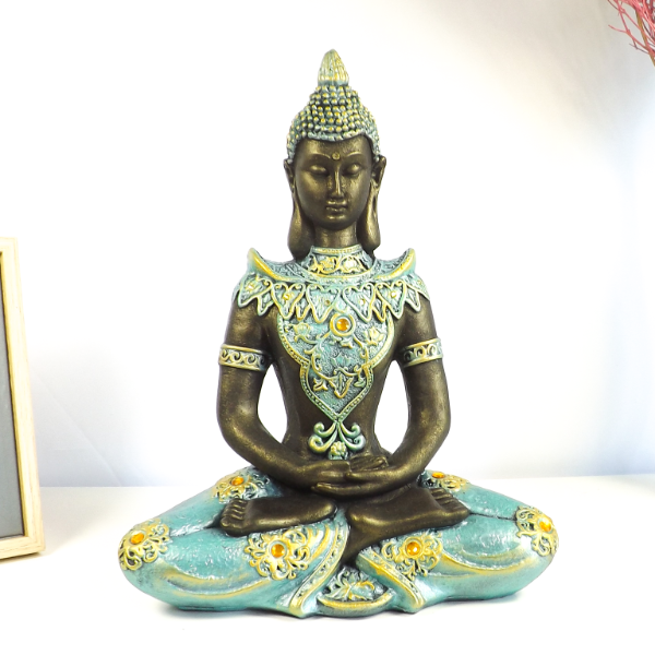 Producto - Buda Meditativo en Verde agua y Oro - BM27