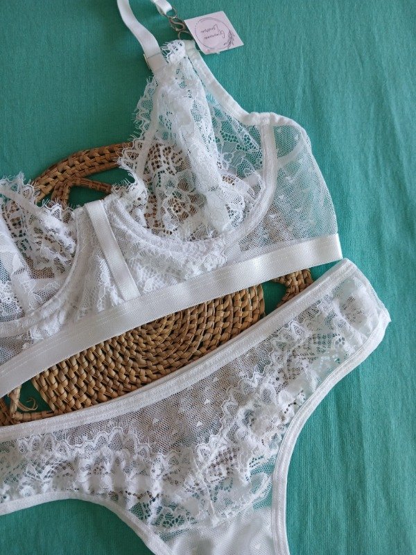 Producto - Conjunto encaje con aro blanco T.100