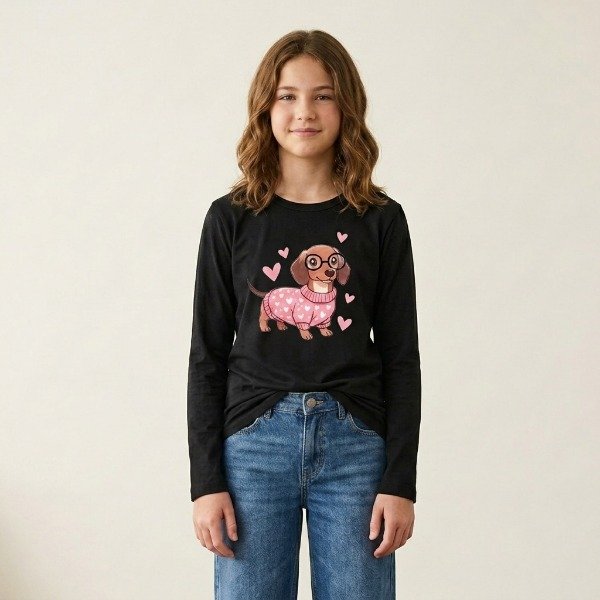 Producto - REMERA MANGA LARGA CLÁSICA (ESTAMPADA) - NEGRA