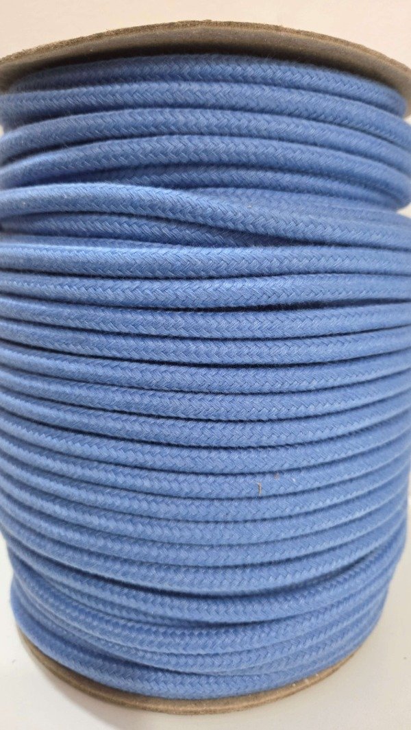Producto - Cordon de algodón trenzado 7mm CELESTE INTENSO
