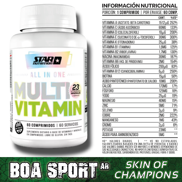 Producto - MULTIVITAMINICO "STAR" (60 Cápsulas)