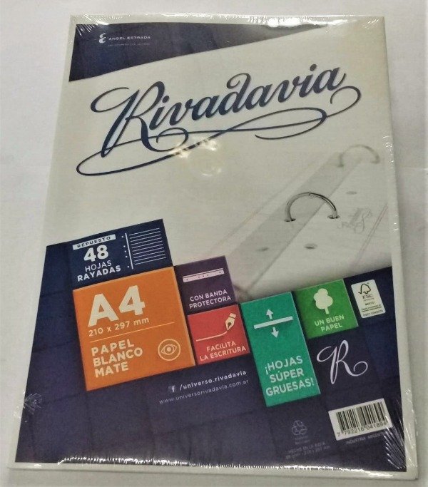 Producto - REPUESTO A4 RIVADAVIA X 48 HOJAS
