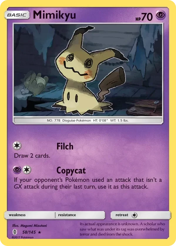 Producto - Mimikyu - 58/145 - Theme Deck Exclusive Guardians Rising