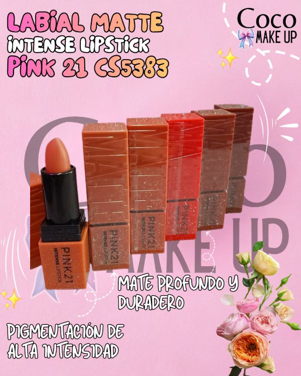 Producto - LABIAL MATTE INTENSE LIPSTICK - PINK 21 - CS5383