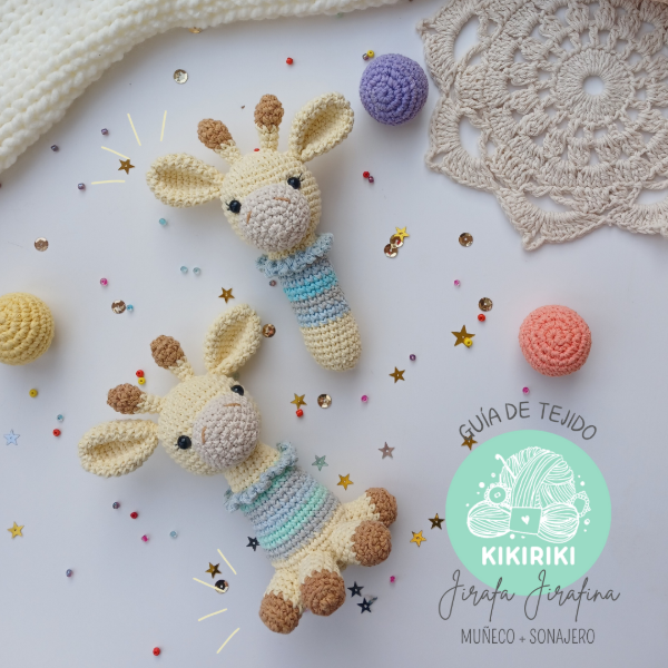 Producto - Guía de tejido: "Jirafa Jirafina" Sonajero + Muñeco (Archivo PDF)