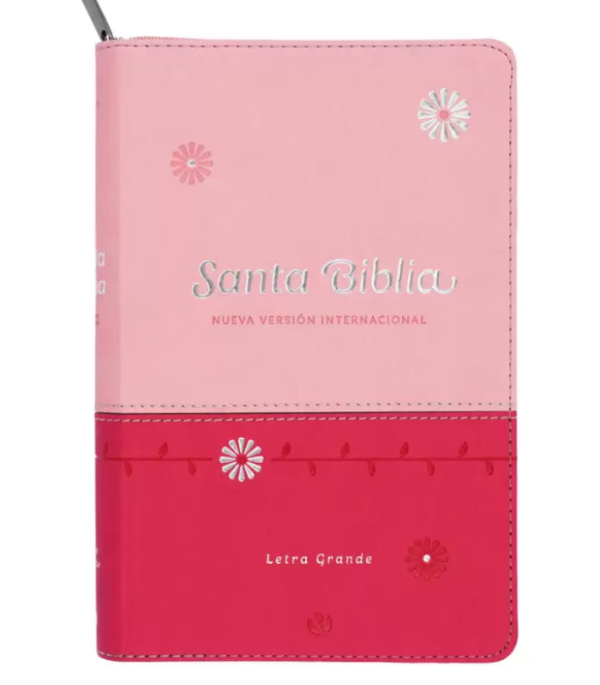 Producto - BIBLIA LETRA GRANDE NVI CON CIERRE IMITACIÓN PIEL ROSA