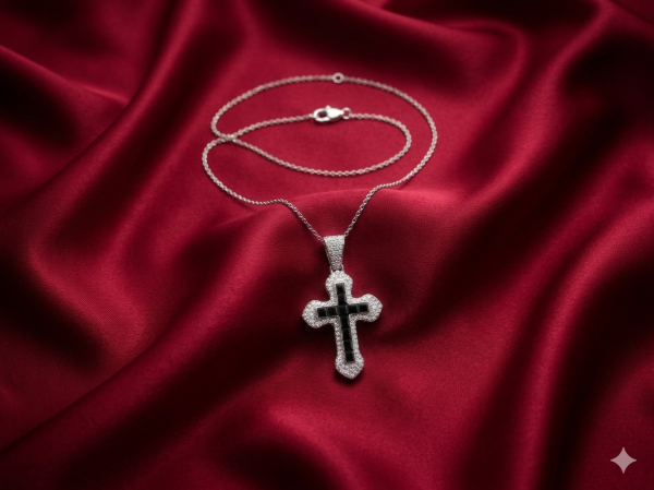 Producto - Collar cruz gotica  con piedras