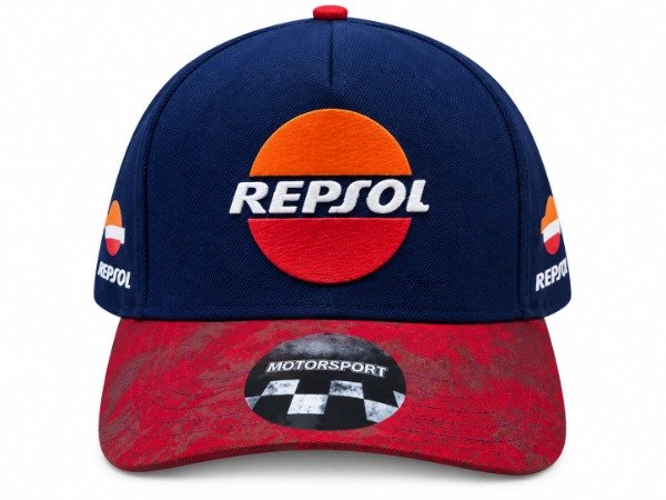 Producto - Gorra auto/moto "REPSOL" visera naranja copa azul marino