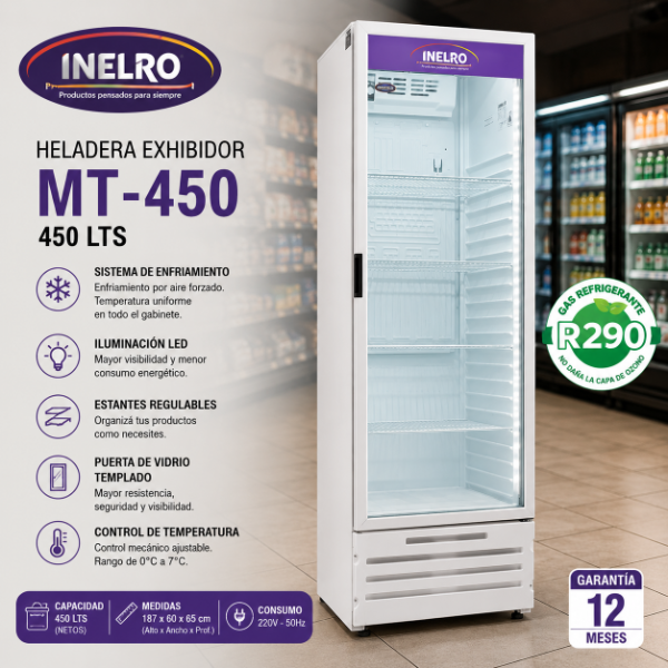 Producto - HELADERA EXHIBIDOR INELRO  MT-450 450LTS
