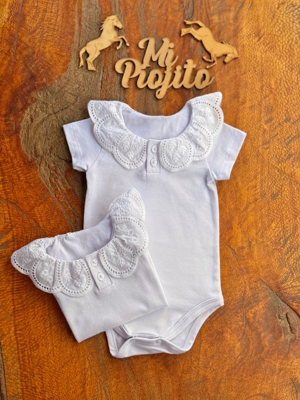 Producto - Body Blanco Beba con Aplique Broderie - 0