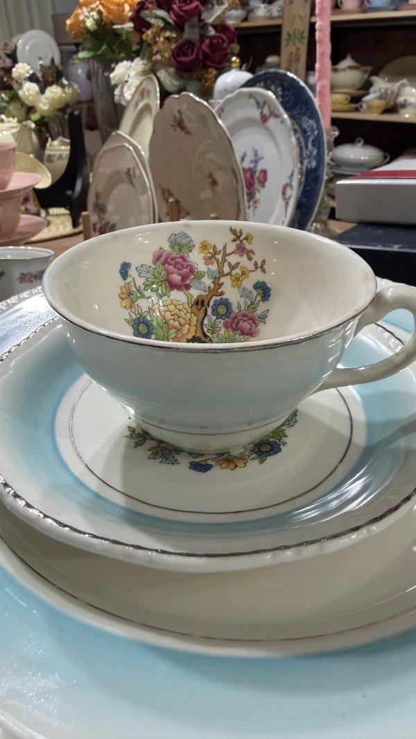 Producto - Dúo de té ridgway celeste y flores