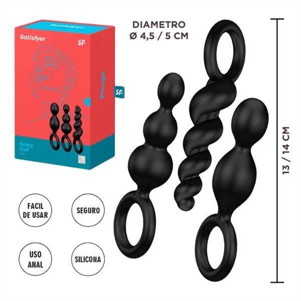 Producto - Booty Call kit de 3 dilatadores anales negros