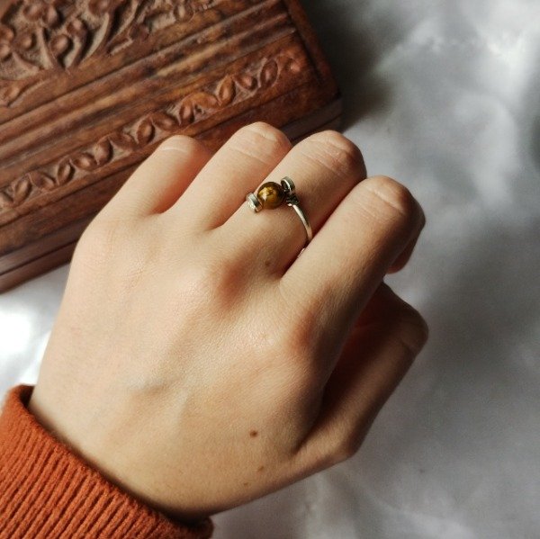 Producto - Anillo Esfera Ojo De Tigre