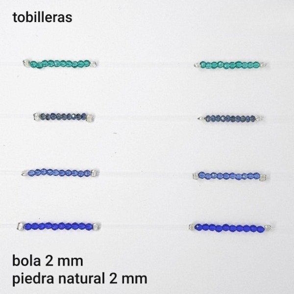 Producto - TOB #FP - Tobillera piedra natural 2mm y bola 2mm (DOLAR)