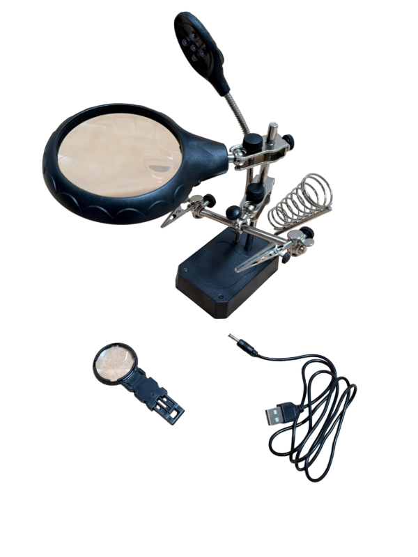 Producto - LUPA CON LUZ Y PORTA SOLDADOR