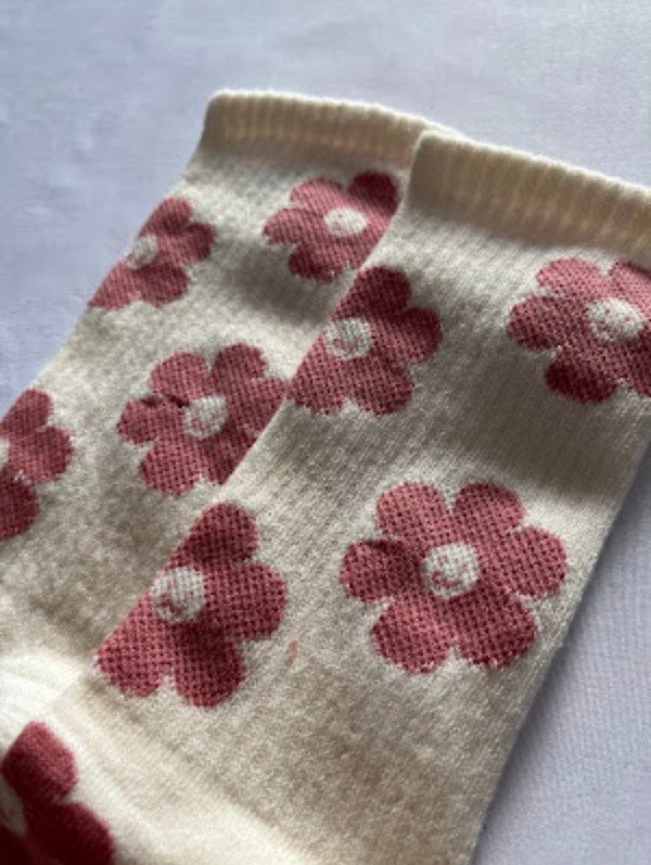 Producto - MEDIAS FLOWER - ROSA/NATURAL