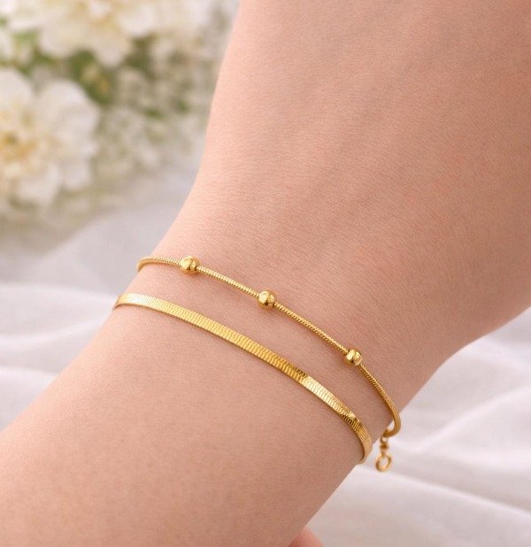 Producto - Pulsera Doble Acero Dorado BL
