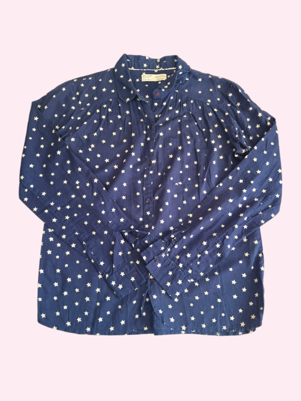 Producto - Camisa manga larga azul oscuro con estrellas Zara 12/14 años