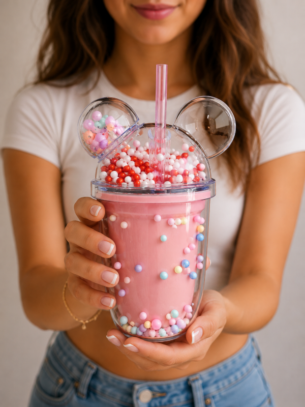 Producto - VASO CON SORBETE DOBLE PARED OREJITAS