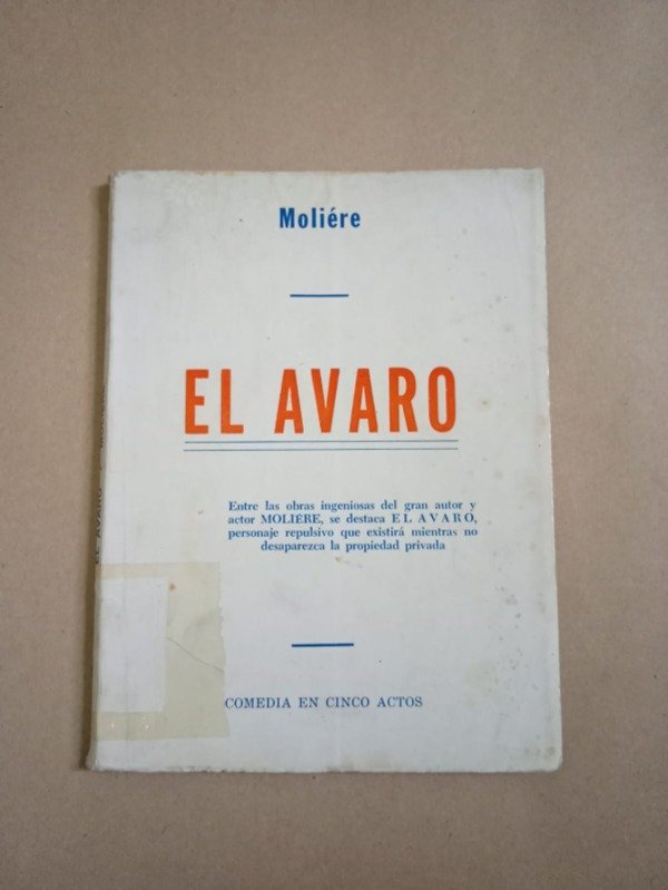 Producto - El avaro - Moliére - Bo-Si 1951