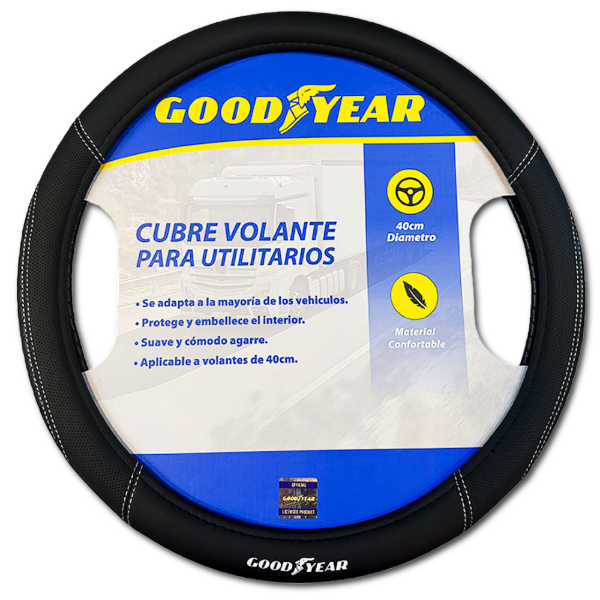 Producto - CUBRE VOLANTE GOODYEAR CAMION 40CM FORRADO EN CUERINA COMBINADO GY-6361 - 0