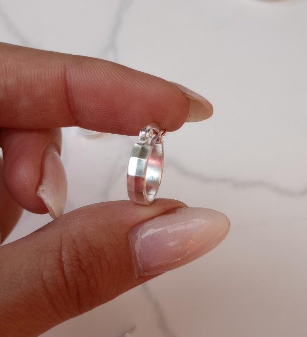 Producto - Argollas Labradas de Acero Blanco - Cuadrados