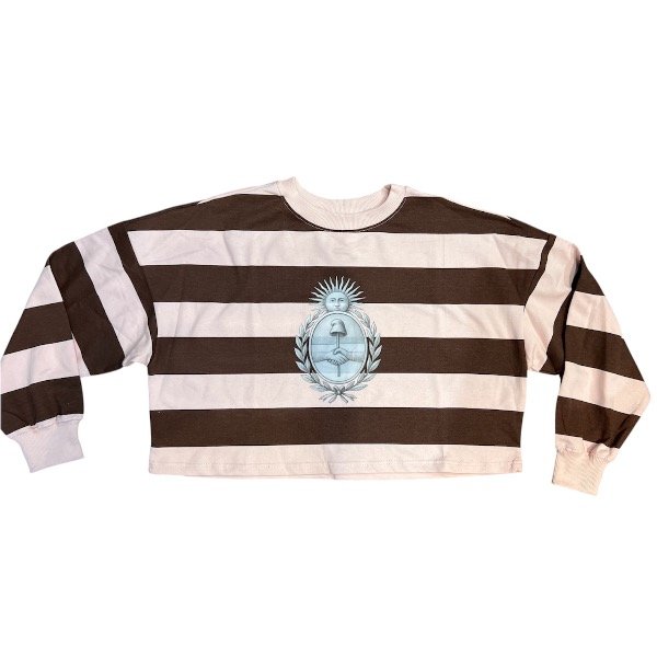 Producto - BUZO CROP ESCUDO ROSA CHOCO