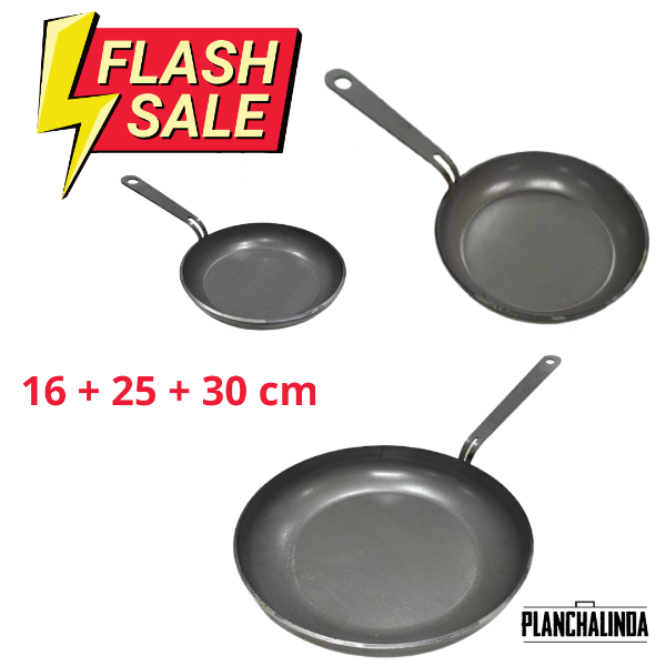 Producto - Sartenes de hierro 16+25+30 cm