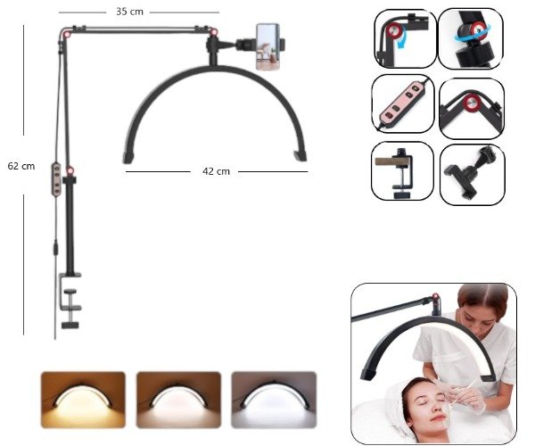 Producto - Luz led media luna con soporte de celular