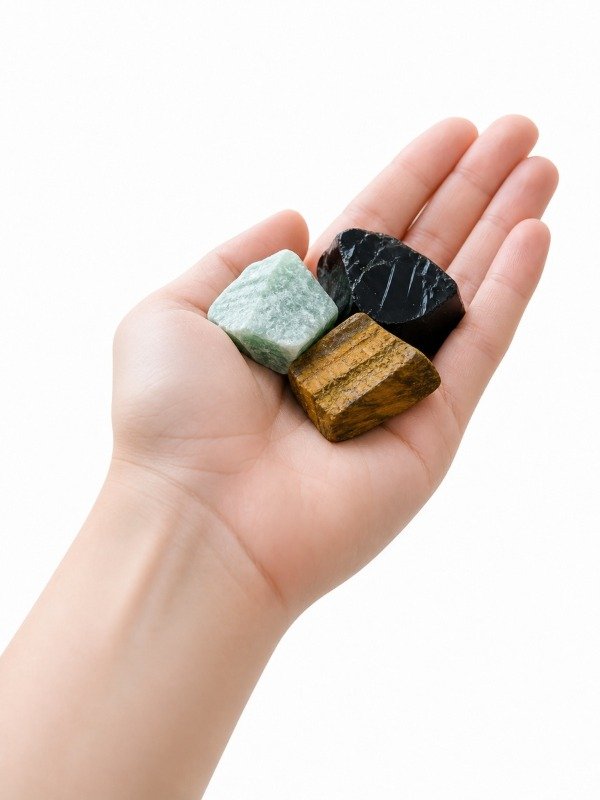 Producto - Kit Piedras Energéticas Protección: Cuarzo Verde, Obsidiana, Ojo de Tigre - 3